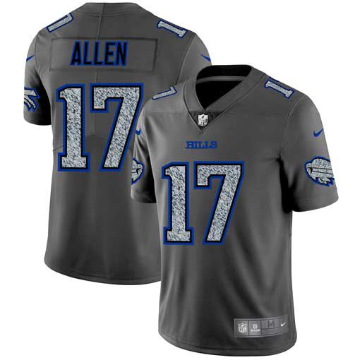 Men Buffalo Bills 17 Allen Nike Teams Gray Fashion Static Limited NFL Jerseys